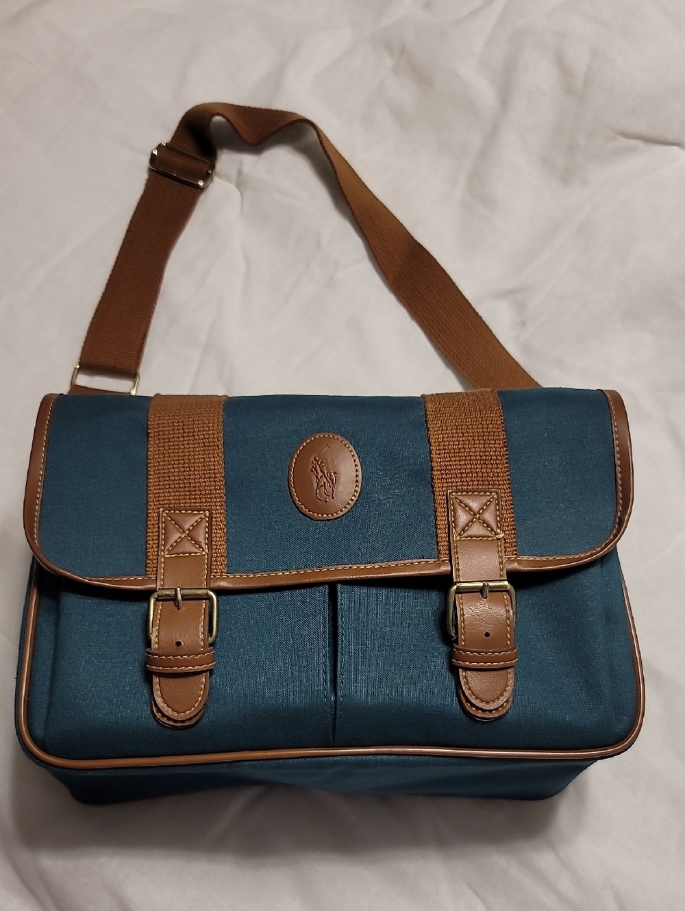 Polo Green And Brown Camera Style Bag